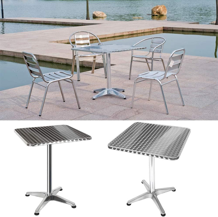 OHMG Bartisch, klappbar, quadratisch, Ø 60 cm, Esstisch, Aluminium, höhenverstellbar 70/110 cm, Pick