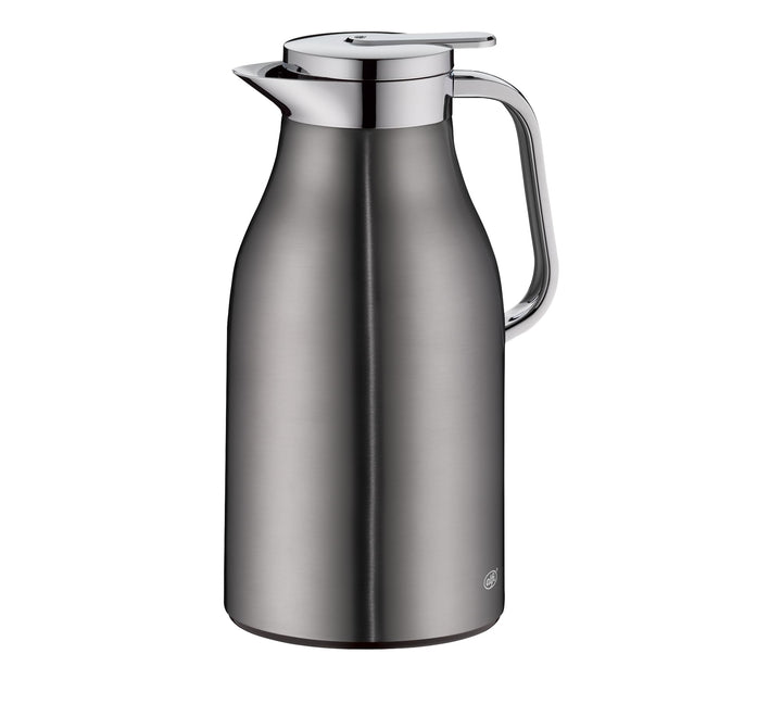 alfi SKYLINE 1,5l, cool grey, Edelstahl-Isolierkanne mit hygienischem Hartglaseinsatz, Drehverschlus