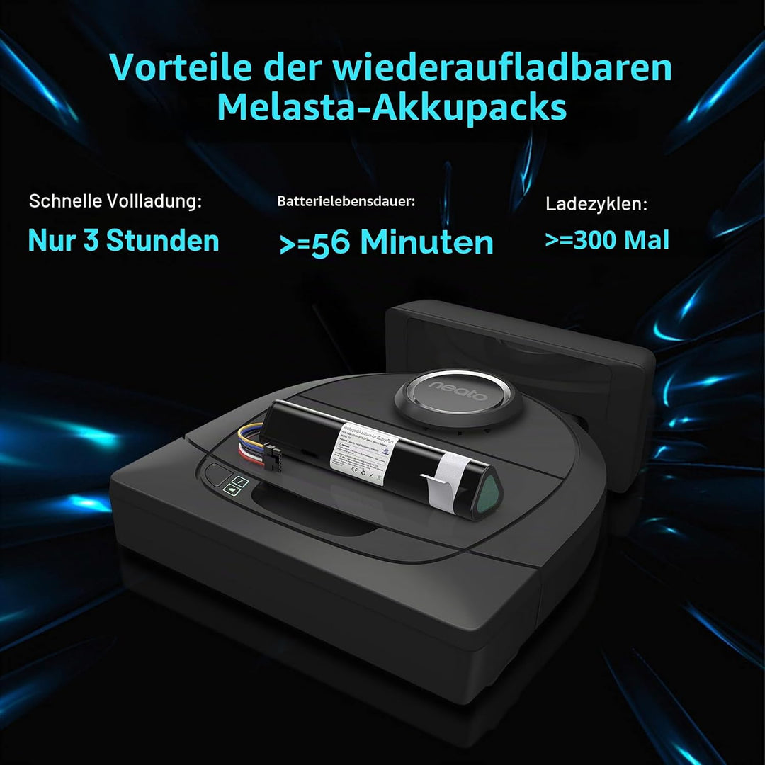 melasta Akku 14.4V 6500mAh für Neato Staubsauger, Lithium-Ionen Akku für NeatoBotvac D3 D4 D5 D6 D7