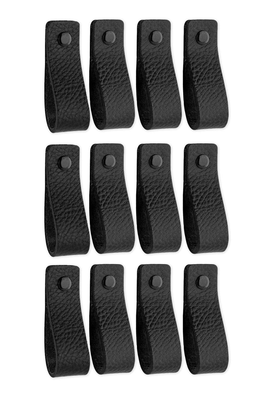 Brute Strength - Ledergriffe für Möbel - Schwarz - 48 Stück - 16,5 x 2,5 cm - Schrankgriff, Türgriff