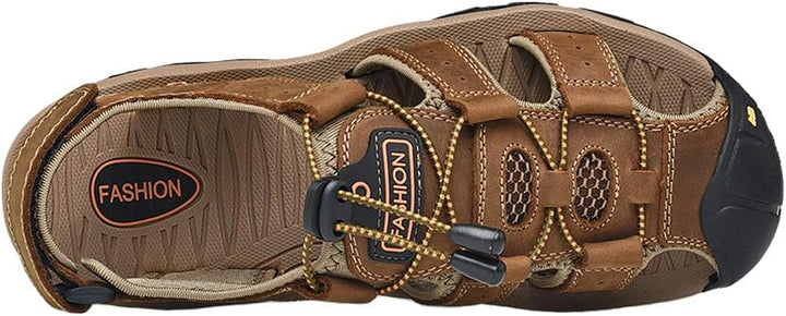 Sandalen Herren Leder Strand Wandersandale Trekkingsandalen Outdoorschuhe Sommer Freizeitschuhe Wand
