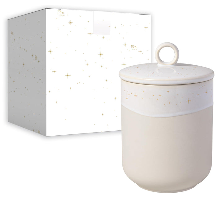 like. by Villeroy & Boch – Winter Glow Längliche Dose Rund Beige, Mikrowellensicher, Winterliche Geb