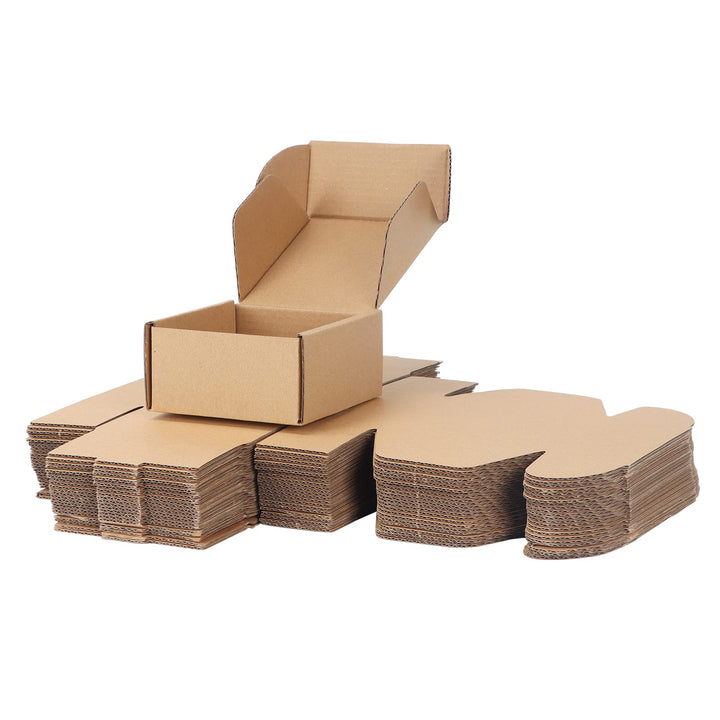 RLAVBL 25 Stück Braune Versandkartons mit den Massen 10,2 x 10,2 x 5,1 cm für den Versand von Gegens