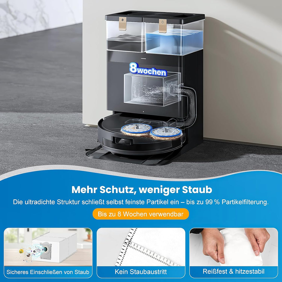 20 Stück Zubehör für Ecovacs Deebot T50 Max Pro Omni Saugroboter, 1 Hauptbürste, 4 Wischpads, 6 Stau