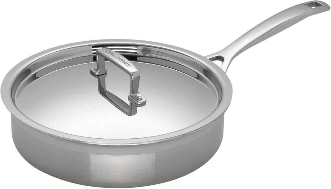 Le Creuset Unbeschichtete Sautépfanne aus 3-ply Edelstahl, Ø 24 cm, Für alle Herdarten inkl. Indukti