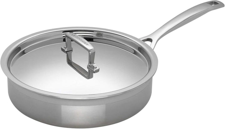 Le Creuset Unbeschichtete Sautépfanne aus 3-ply Edelstahl, Ø 24 cm, Für alle Herdarten inkl. Indukti