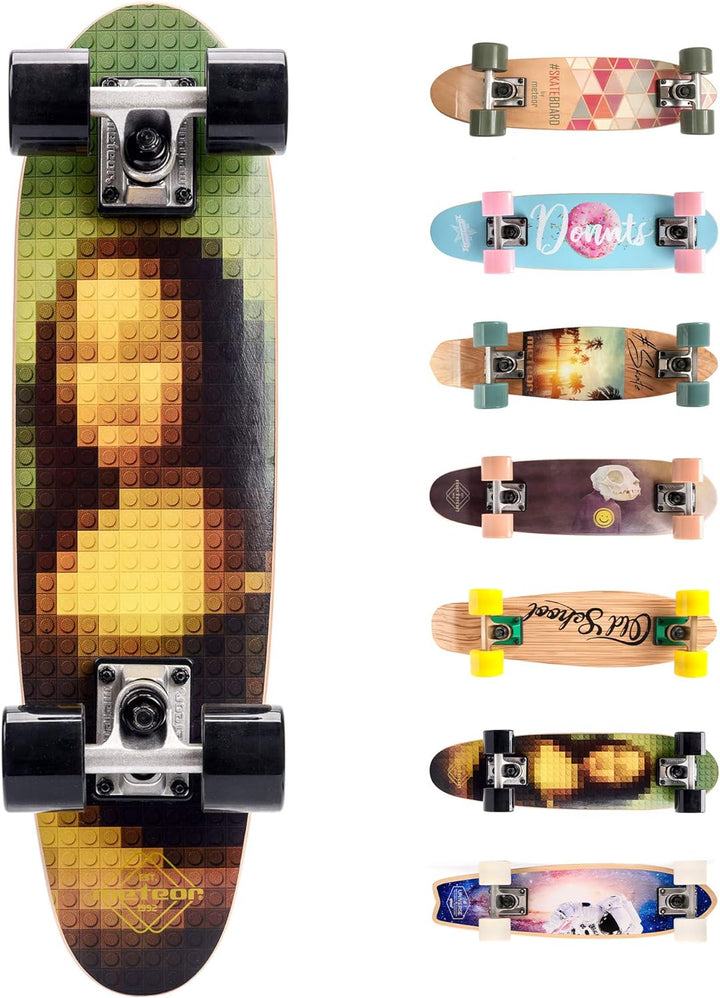 meteor Holz Skateboard Kinder - Mini Cruiser Kickboard - Skateboard mädchen Rollen Board - hohe Qual