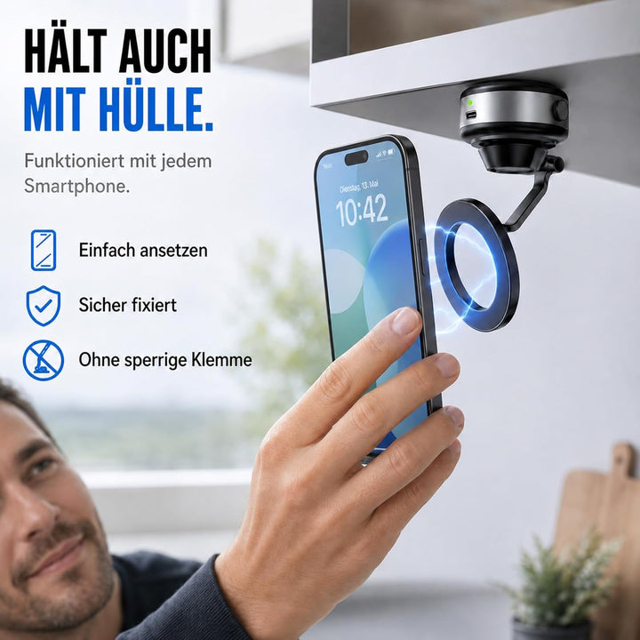 Snapmount Handy Halterung Elektrisch – SNAPMOUNT Original mit VACUUMLOCK-Technologie, Selbstansaugen