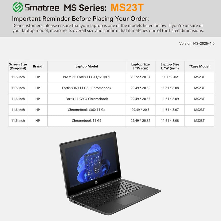 Smatree MS23T Laptop Hartschalenhülle aus Eva mit LaptopständerFür 11,6 Zoll HP Pro x360 Fortis 11 G