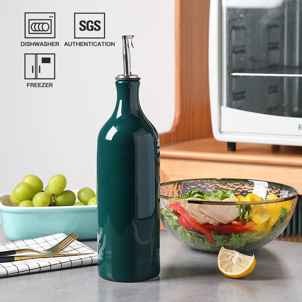 Sweejar Home Grosse keramische Olivenölspenderflasche, Opaque Oil Cruet schützt Öl, um Oxidation zu