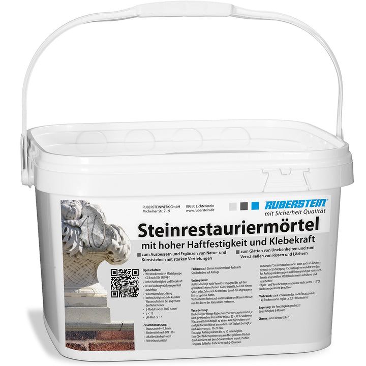 Ruberstein Steinrestauriermörtel für Natur- und Kunststein 10 kg im Eimer (dunkelbraun)