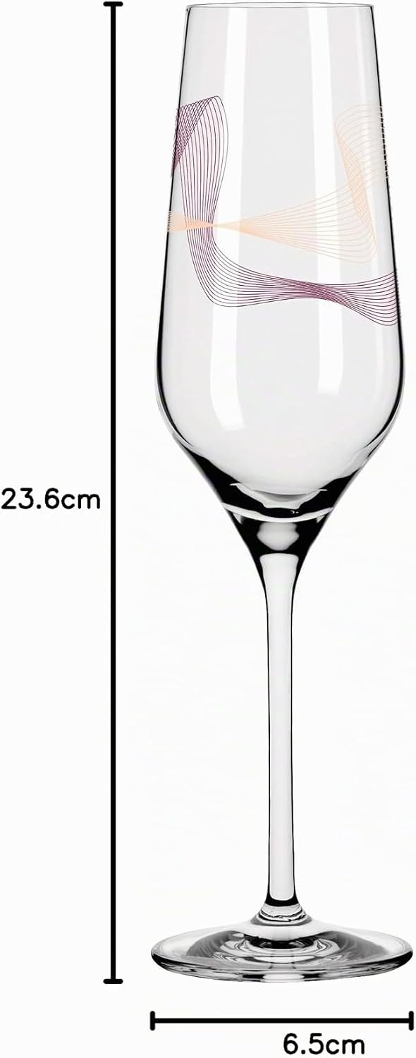 RITZENHOFF 3711001 Champagnerglas 250 ml – Serie Kristallwind Set Nr. 1 – 2 Stück mit Windillustrati