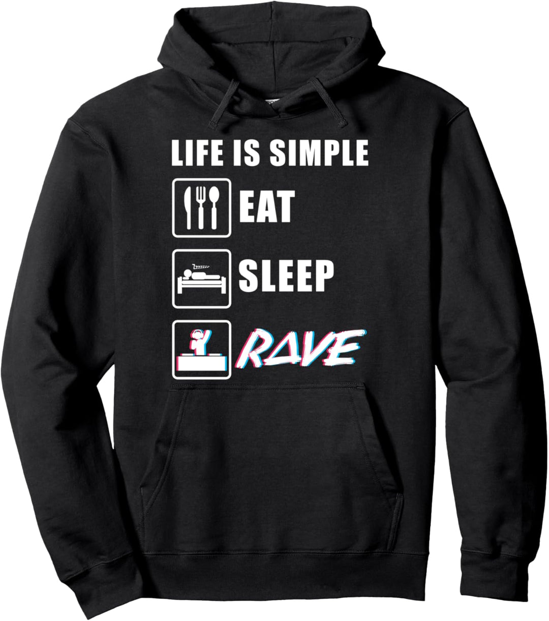 Techno Rave Gabber – DJ EDM Clubbing Raver Pullover Hoodie