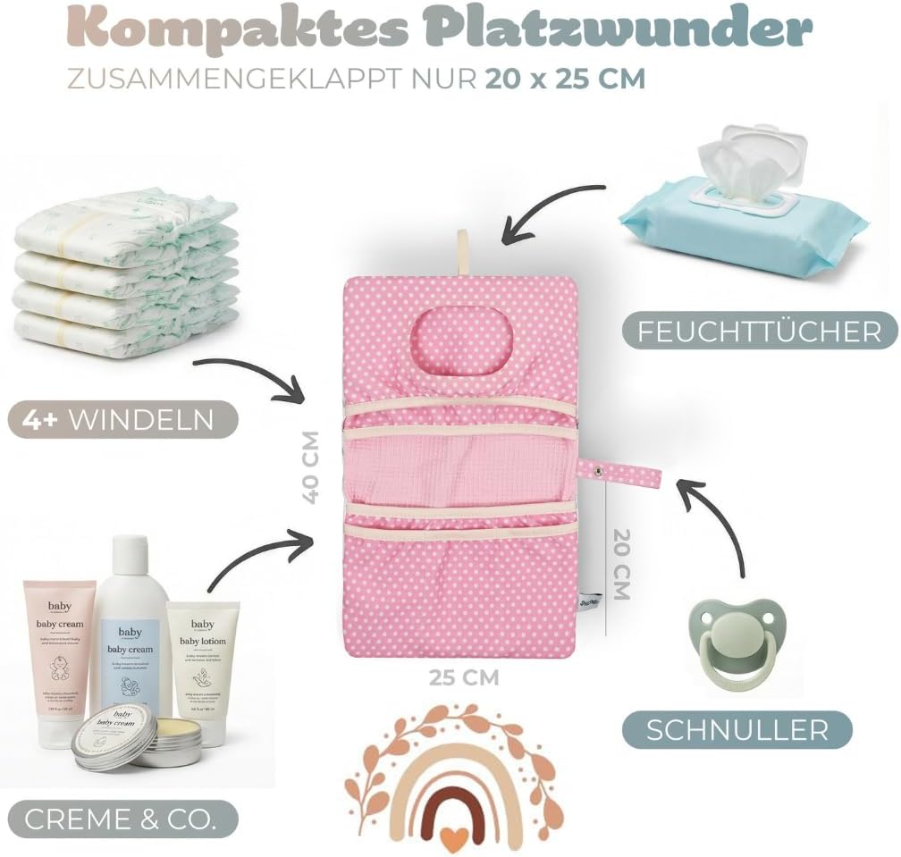 kleine Windeltasche für unterwegs | Wickeltisch Organizer | Wickeltasche Organizer | Baby Wickelorga