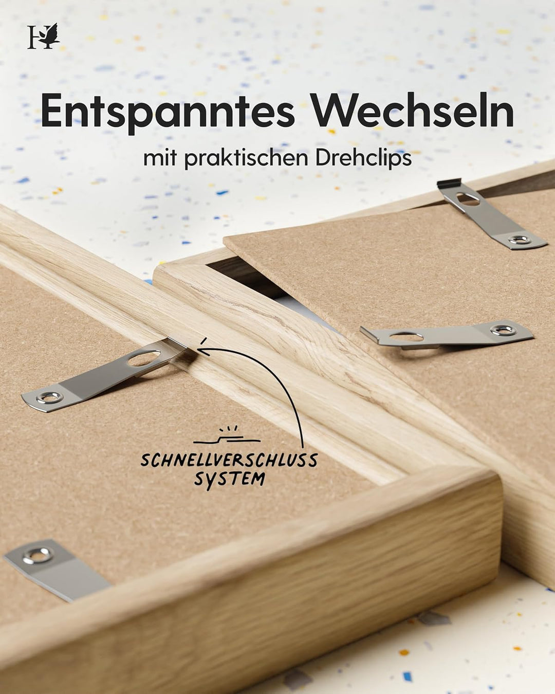 Heimlich® 1x Bilderrahmen DIN A2 42x59,4 cm Eiche Rahmen 1-Pack | Dokumentenrahmen 42x59,4 cm Gross