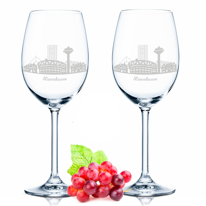 Leonardo Weinglas mit Gravur - Leverkusen Geschenk im 2er Set - Weingeschenk - Souvenir Andenken & M