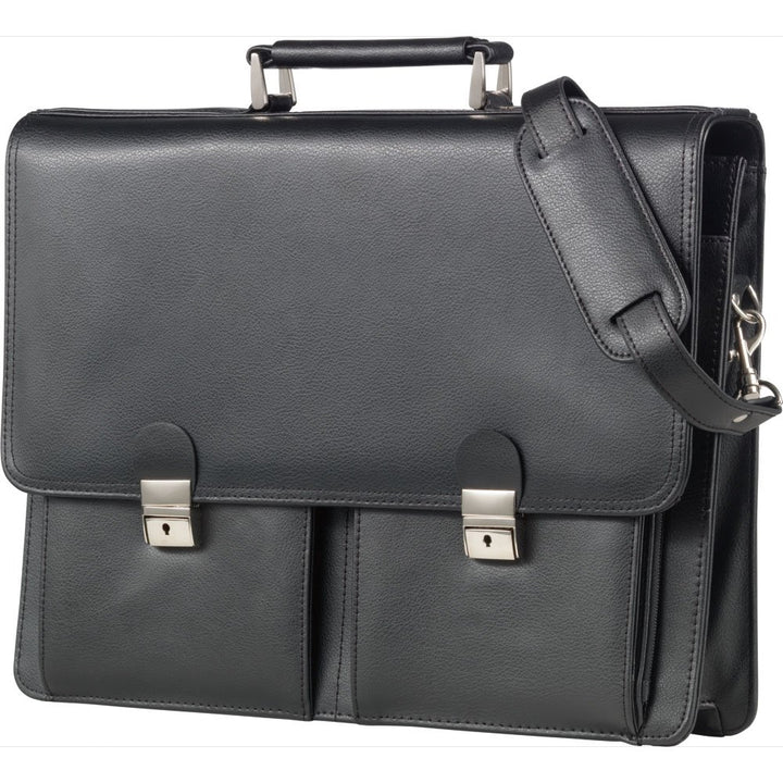 Alassio 323360 47117 - Aktentasche VENETO, aus echtem Leder, ca. 42 x 32 x 15 cm, schwarz