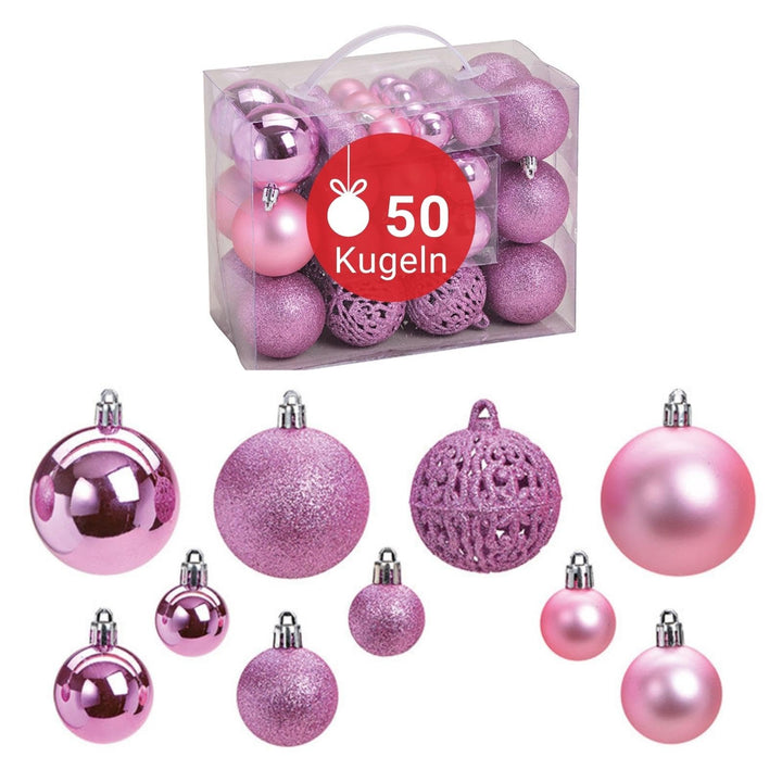WOMA Weihnachtskugeln Set I 50 oder 100 Christbaum-Kugeln I Weihnachtskugeln Kunststoff I Weihnachts