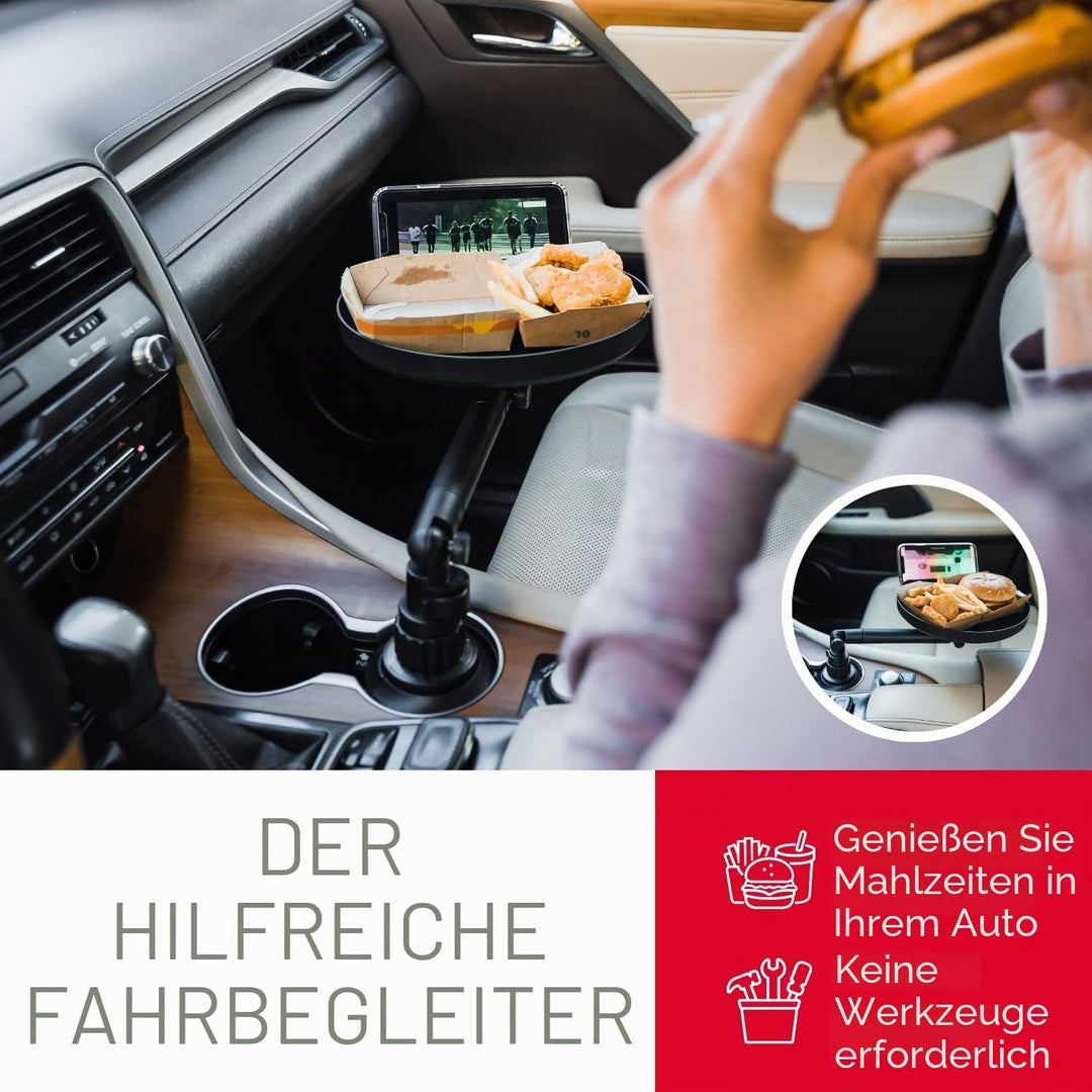 Macally MCUPTRAY, Halterung für Auto-Becherhalter, mit Tablett und Handy-Halterung für iOS und Andro