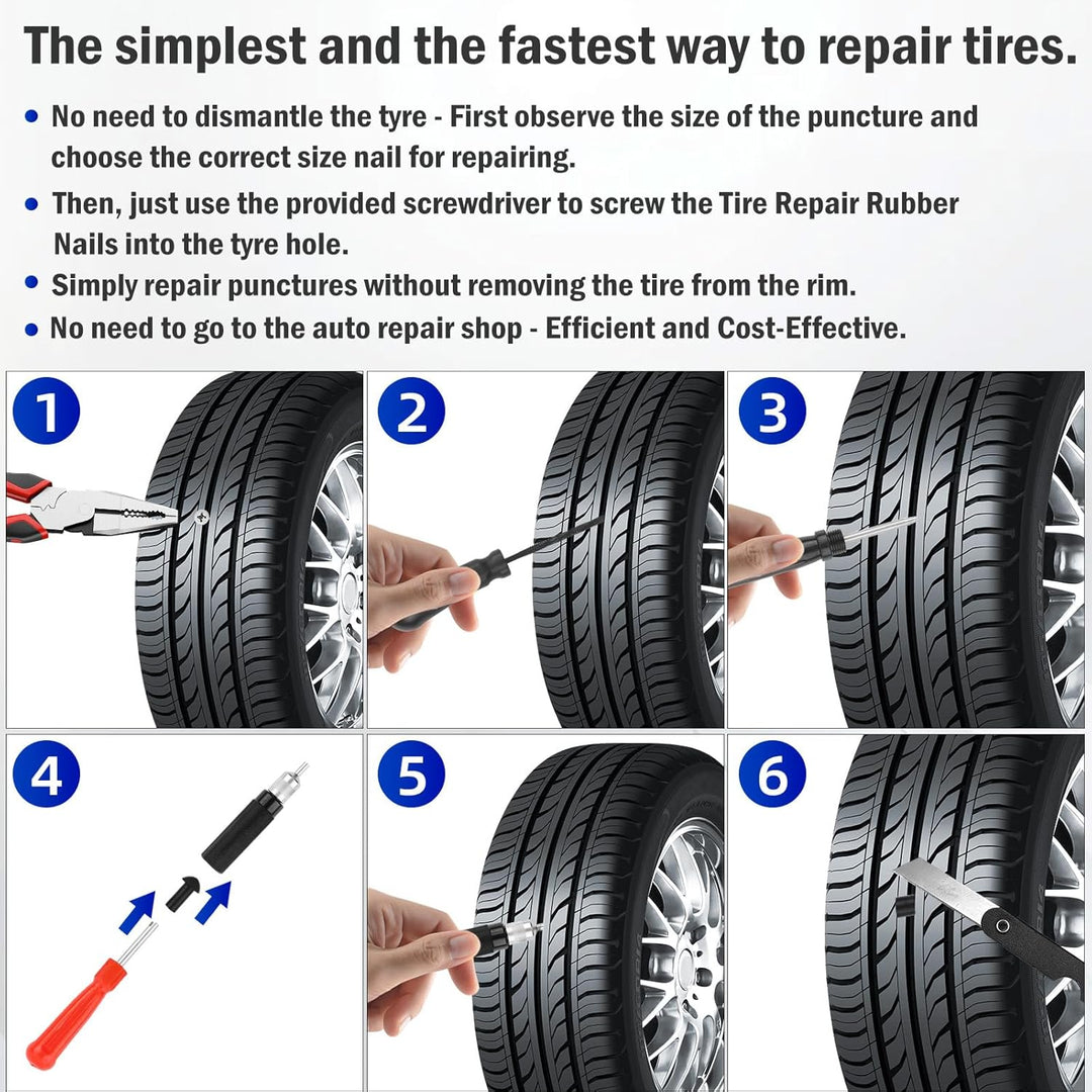 Riloer 7 Teile/satz Auto Motorrad Reifen Reparatursatz Tubeless Reifenpannen Reparatursatz für Motor