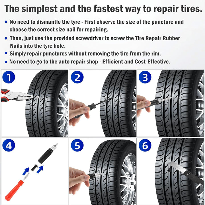 Riloer 7 Teile/satz Auto Motorrad Reifen Reparatursatz Tubeless Reifenpannen Reparatursatz für Motor