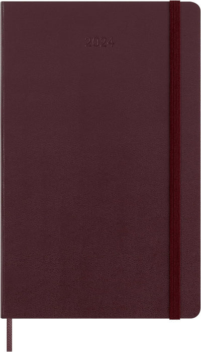 Moleskine Wochenplaner mit Platz für Notizen, 12 Monate 2024, Agenda 2024, Large 13x21, Hardcover mi