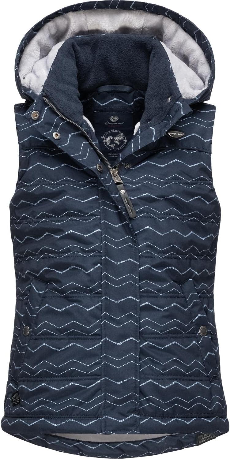 Ragwear Kinder Mädchen Outdoor-Weste Steppweste wasserdicht mit Abnehmbarer Kapuze Marrin Chevron 12