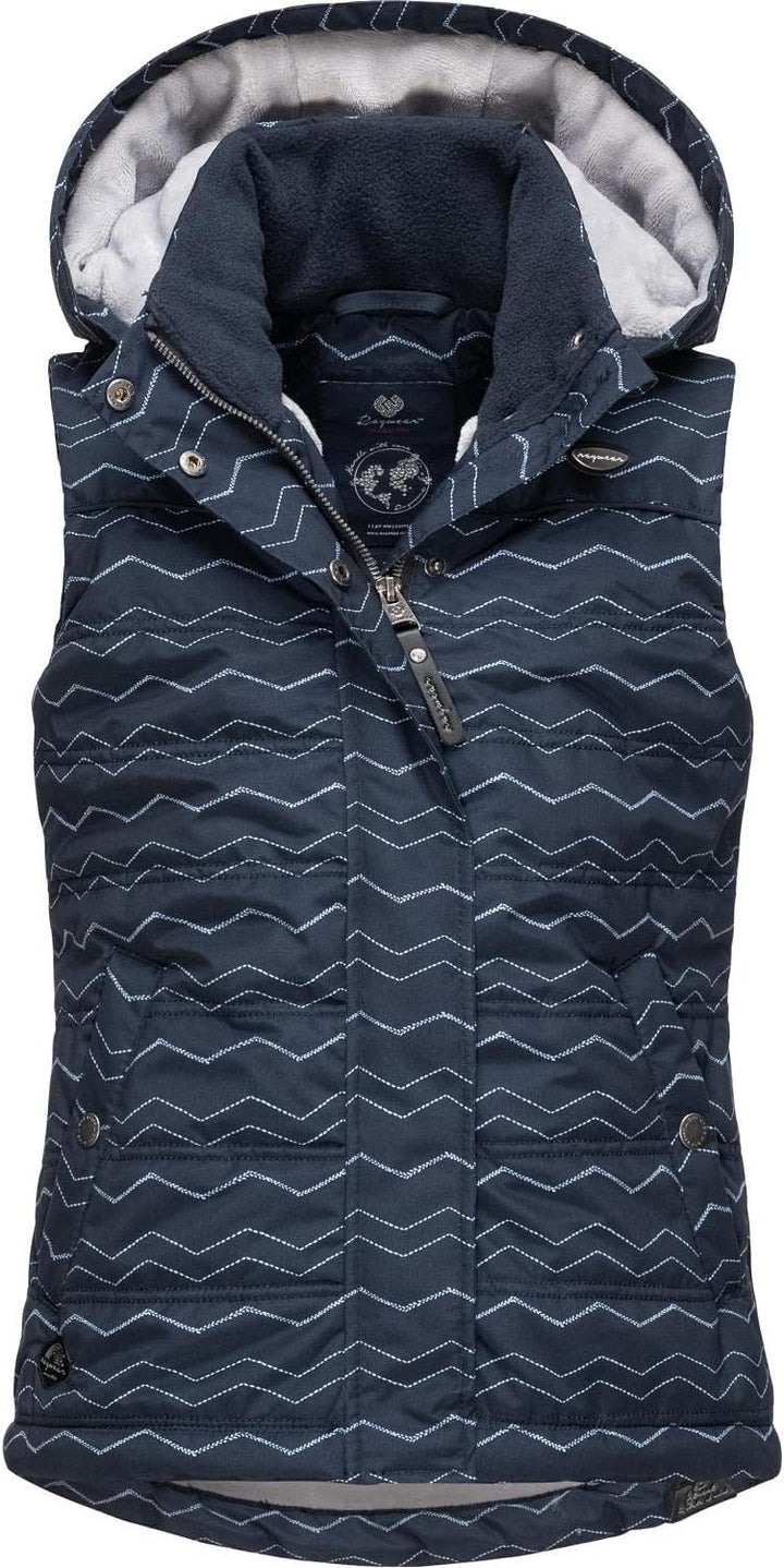 Ragwear Kinder Mädchen Outdoor-Weste Steppweste wasserdicht mit Abnehmbarer Kapuze Marrin Chevron 12