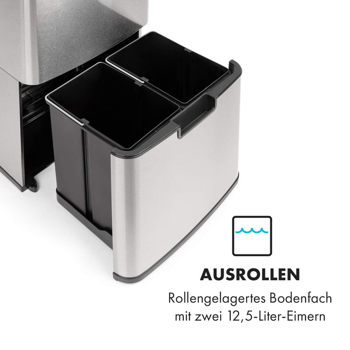 Klarstein Royal Trash Sensor-Mülleimer, 72 L Volumen in 4 Behältern, Restmüll & Recycling-Abfälle: 4