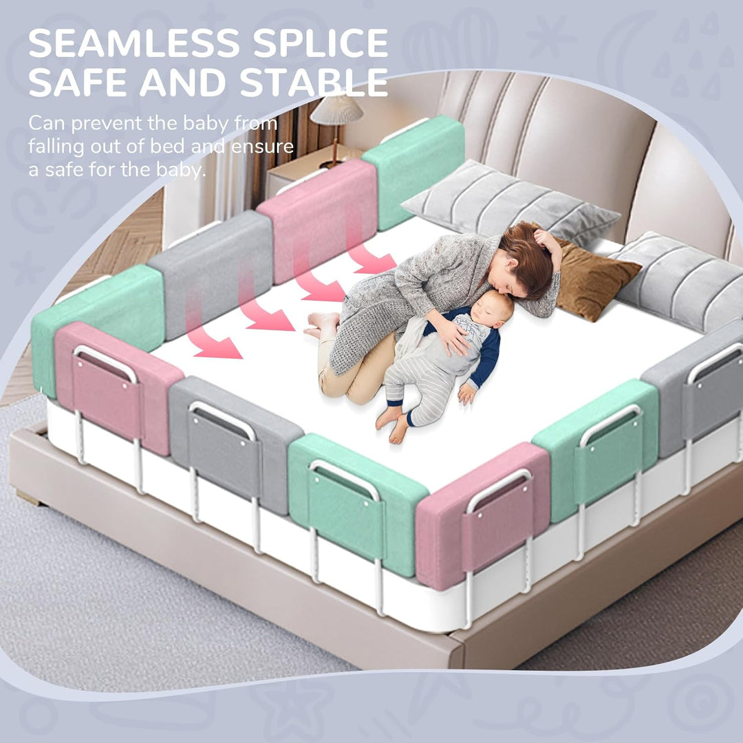 Bettgitter für Kinder – Rausfallschutz und Bettkantenschutz für Babybett und Kinderbett, Höhenverste