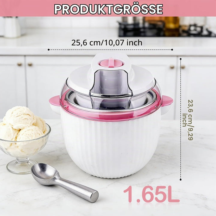 Eismaschine, 1,65 L Softeismaschine mit Zwei Geschwindigkeitsstufen zur Bereitet Eiscreme Sorbets Fr