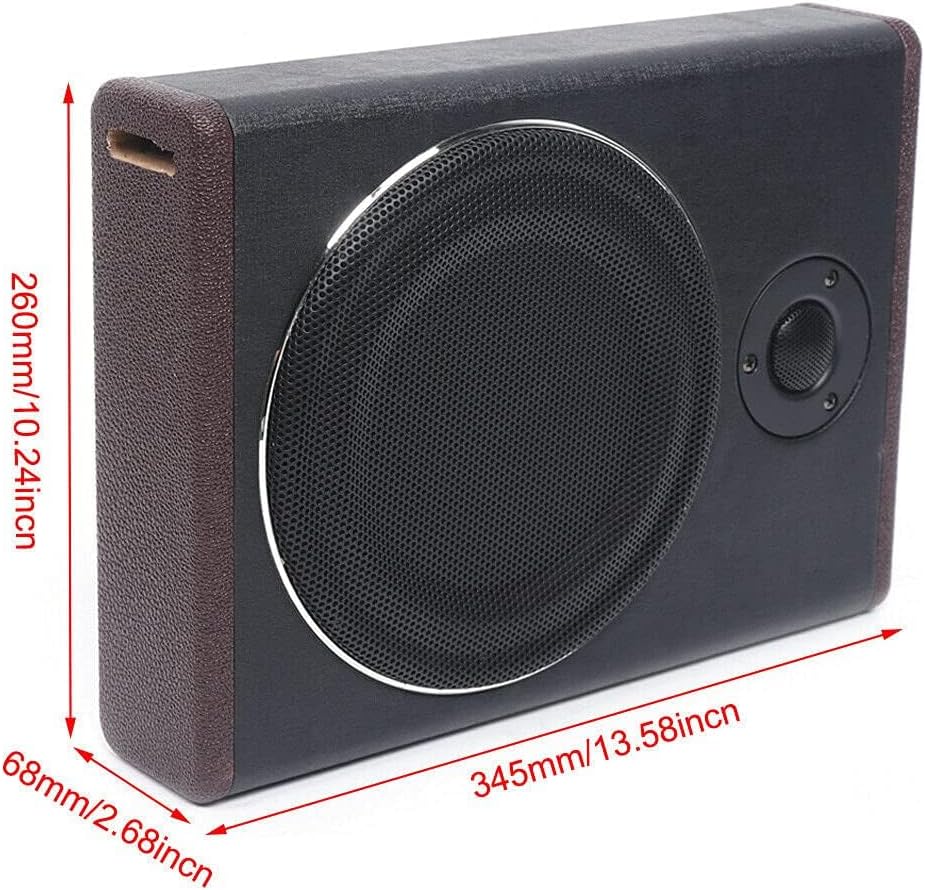 8 Zoll Bass Box Aktiv Subwoofer, 12V 600W Edelstahl Ultradünner Auto Kfz Untersitz Aktiver Subwoofer