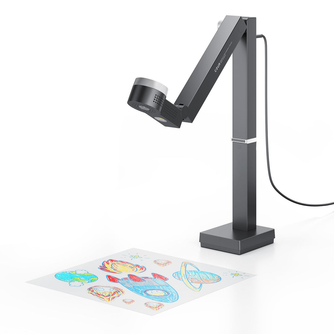 CZUR Fancy S Pro 4K USB-Dokumentenkamera & 12MP Webcam mit LED-Licht und Mikrofon, bis zu 60 fps, Au