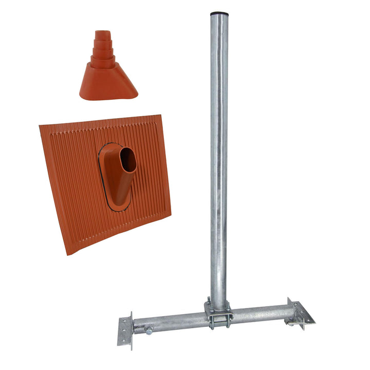 Premium X Dachsparrenhalter SOLID X85-48 Sparrenhalter SAT Antenne Dach Halterung ALU Dachziegel rot