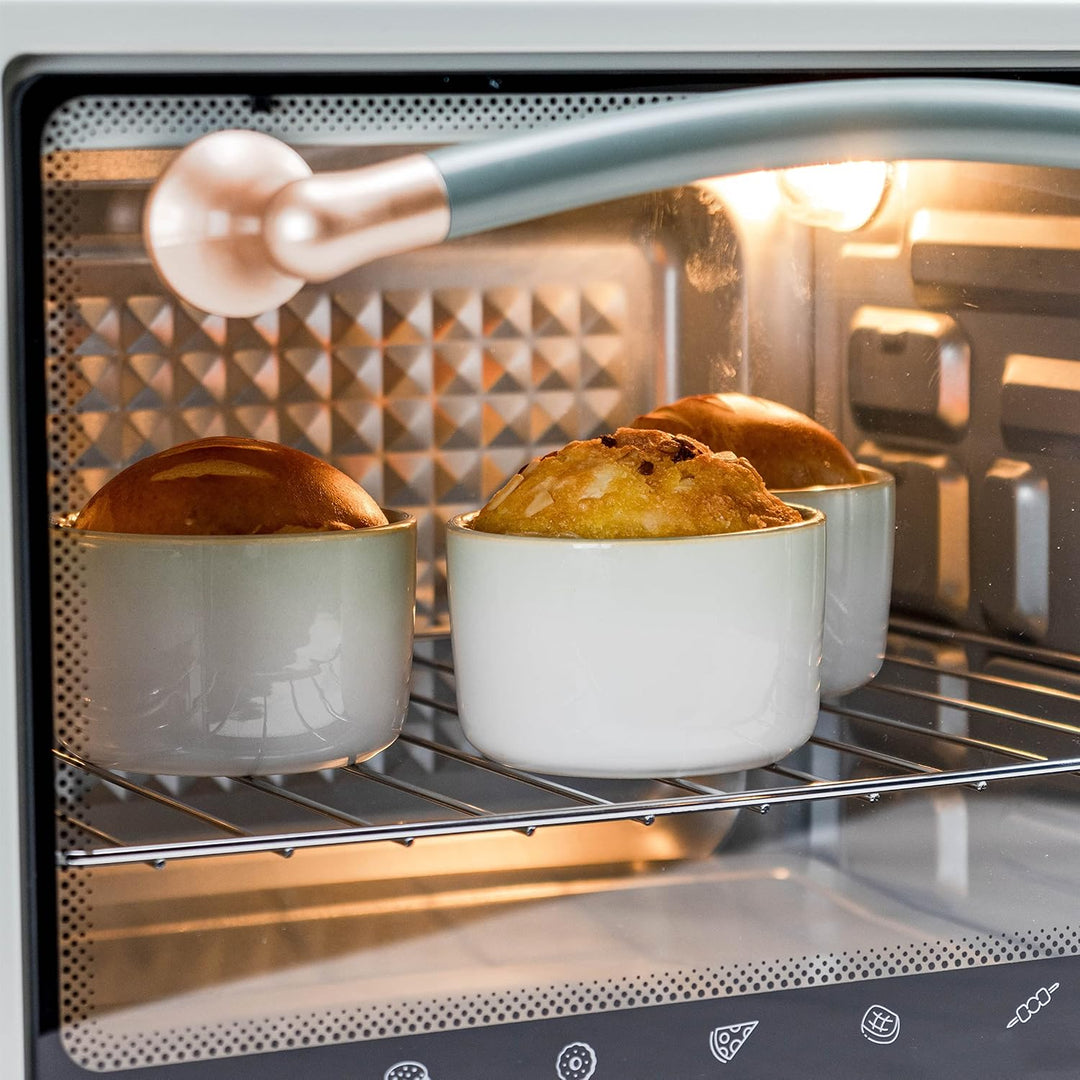 6er Soufflé Förmchen, Mini Souffléförmchen Auflaufformen, Porzellan Schälchen Grün für Fondants Muff