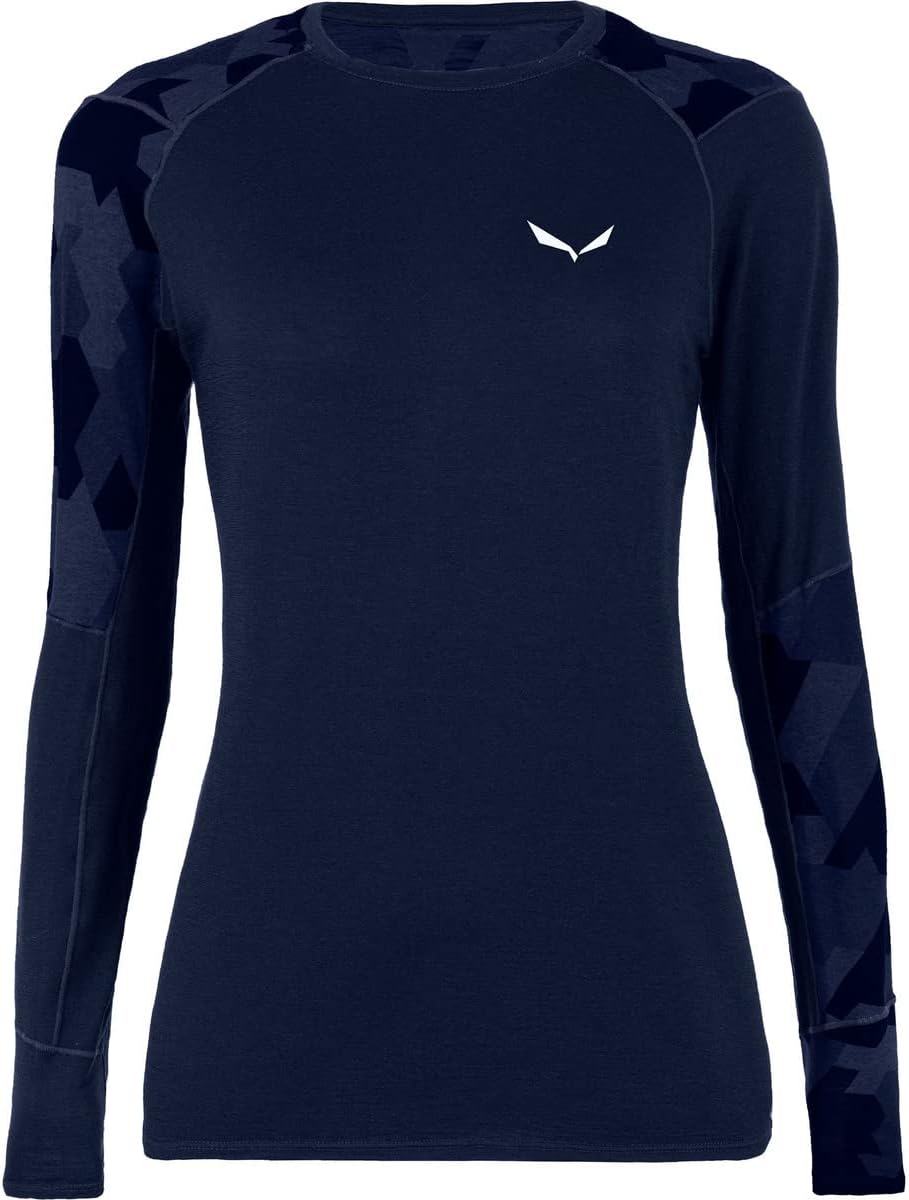 Salewa Damen Cristallo Warm Amr W L/S Tee. Langarmshirt 36 Marineblau Blazer, 36 Marineblau Blazer