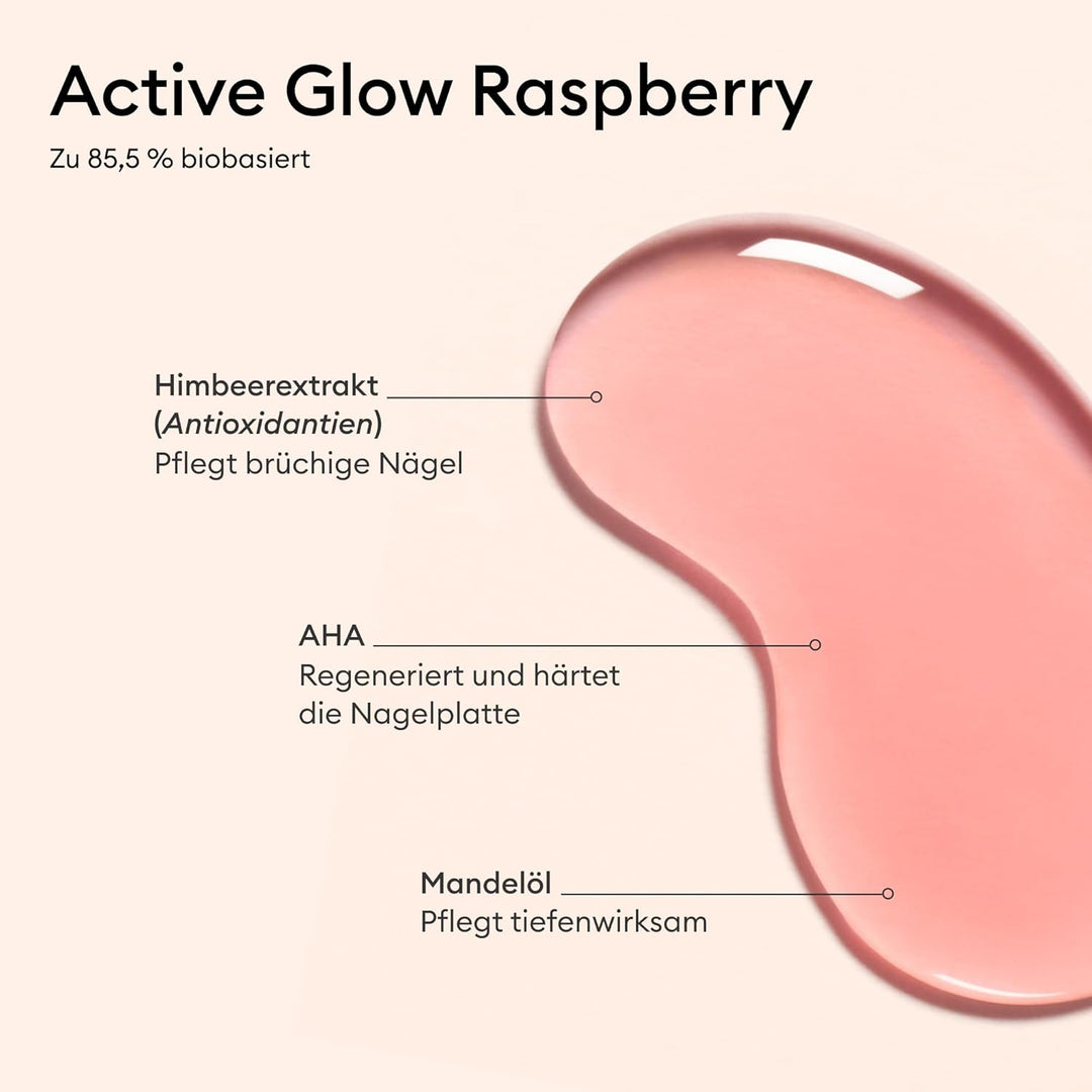 Manucurist Active Glow Himbeer-Geschenkset & grünes Öl – Enthält: 1 Pflege- und Make-up- Nagellack,