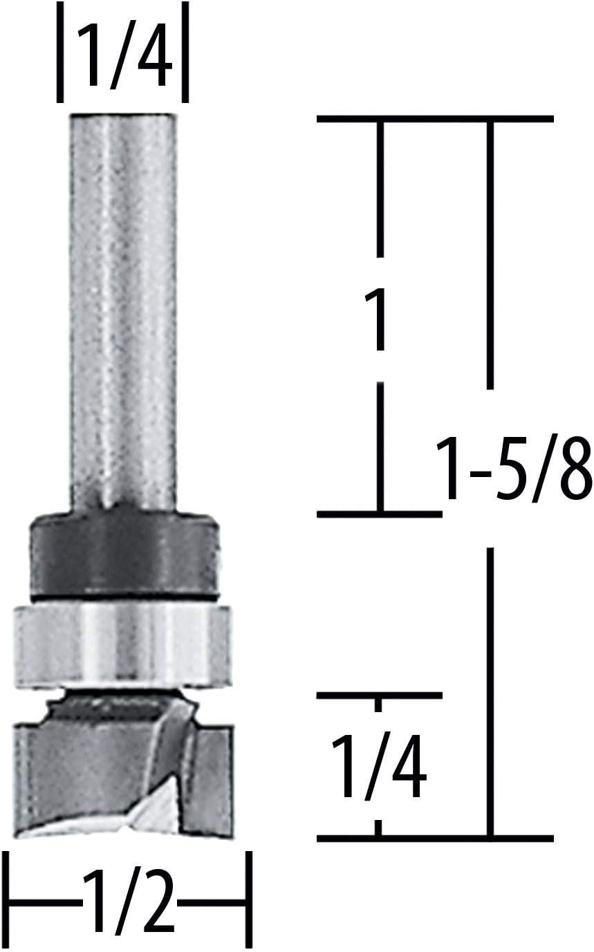 Makita 733325-a 1/2 Top Kugellager gerade, 2 Flöte Hartmetallbestückt Router Bit