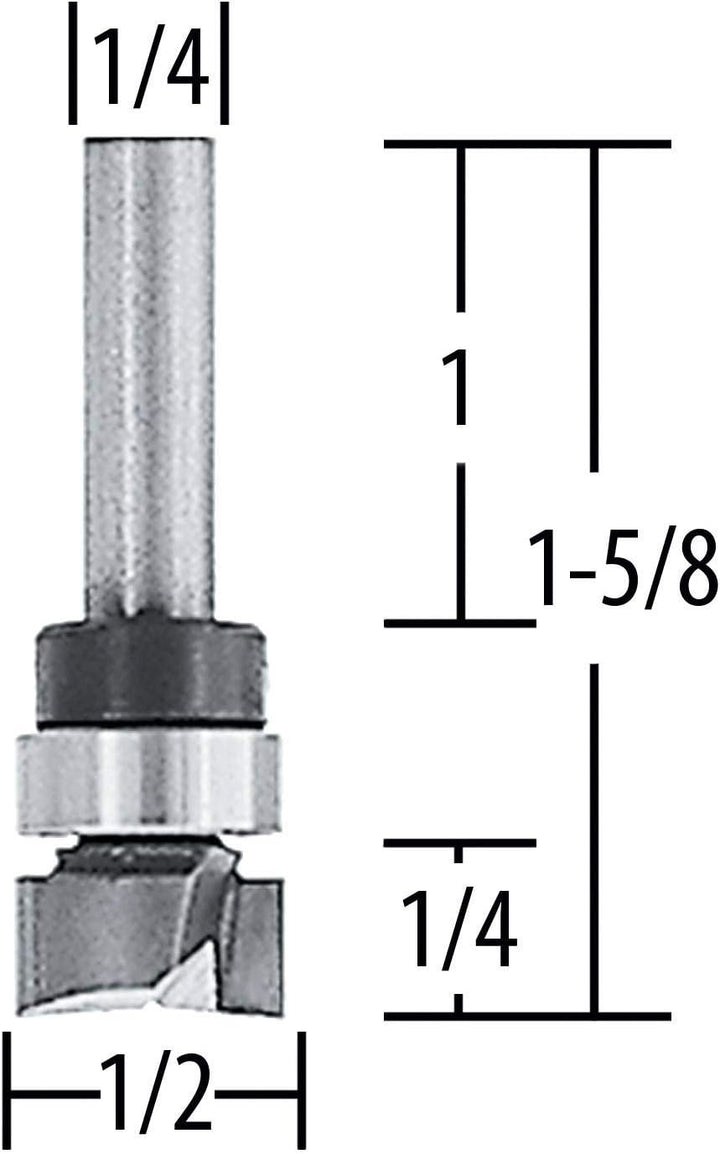 Makita 733325-a 1/2 Top Kugellager gerade, 2 Flöte Hartmetallbestückt Router Bit