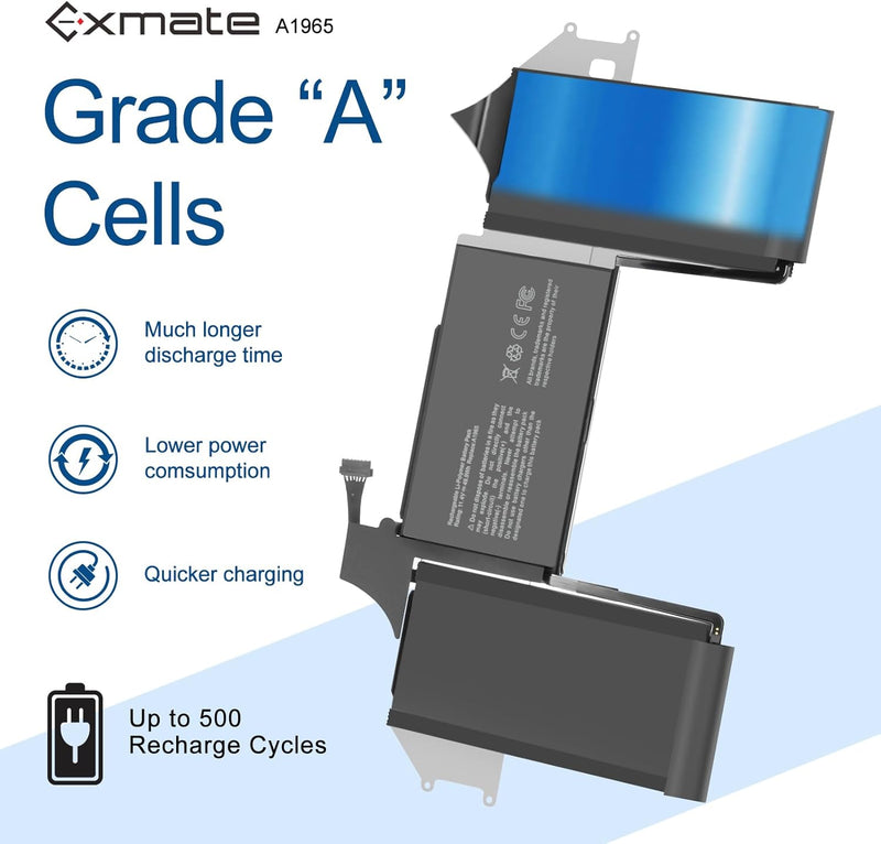 Exmate A1965 Laptop Akku kompatibel für Apple MacBook Air 13" A1932 A2179 A1965 2018 2019 2020 Versi