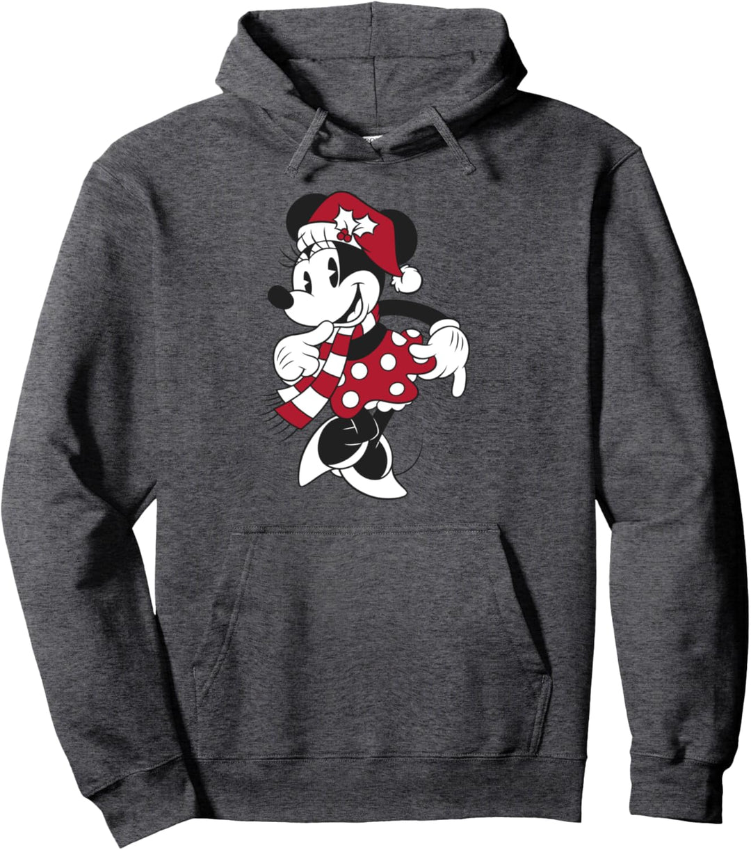 Disney Mickey And Friends Christmas Minnie Santa Hat Pullover Hoodie