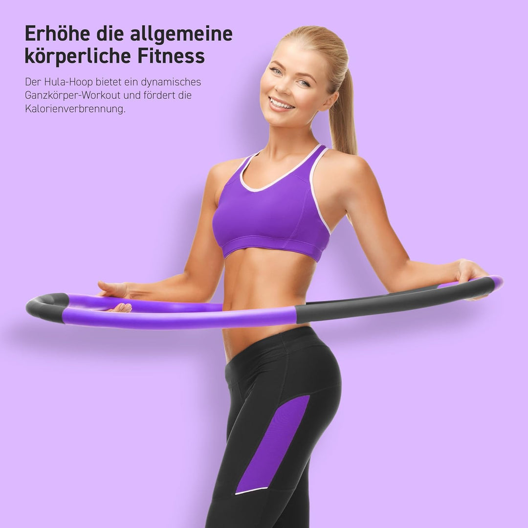 MSPORTS Hula Hoop Reifen Premium mit Schaumstoff und grössenverstellbar, Fitness Hula Hoop zur Gewic