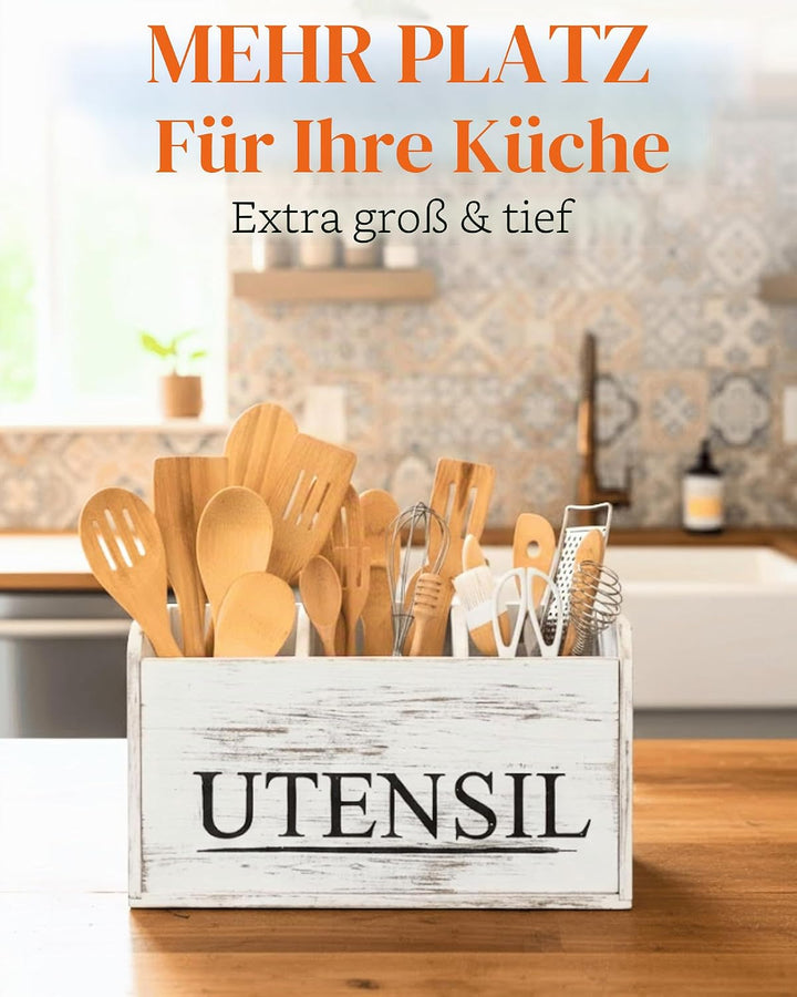 Küchenutensilienhalter, rustikal, gross, Holz, Küchenutensilien, Aufbewahrung von Kochutensilien, We