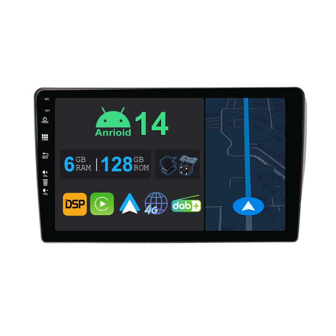 9 Zoll Android 14 Autoradio mit Navi Für A3 8P/8PA 2003-2013 | Octa Core | 6GB 128GB | Eingebaut 4G