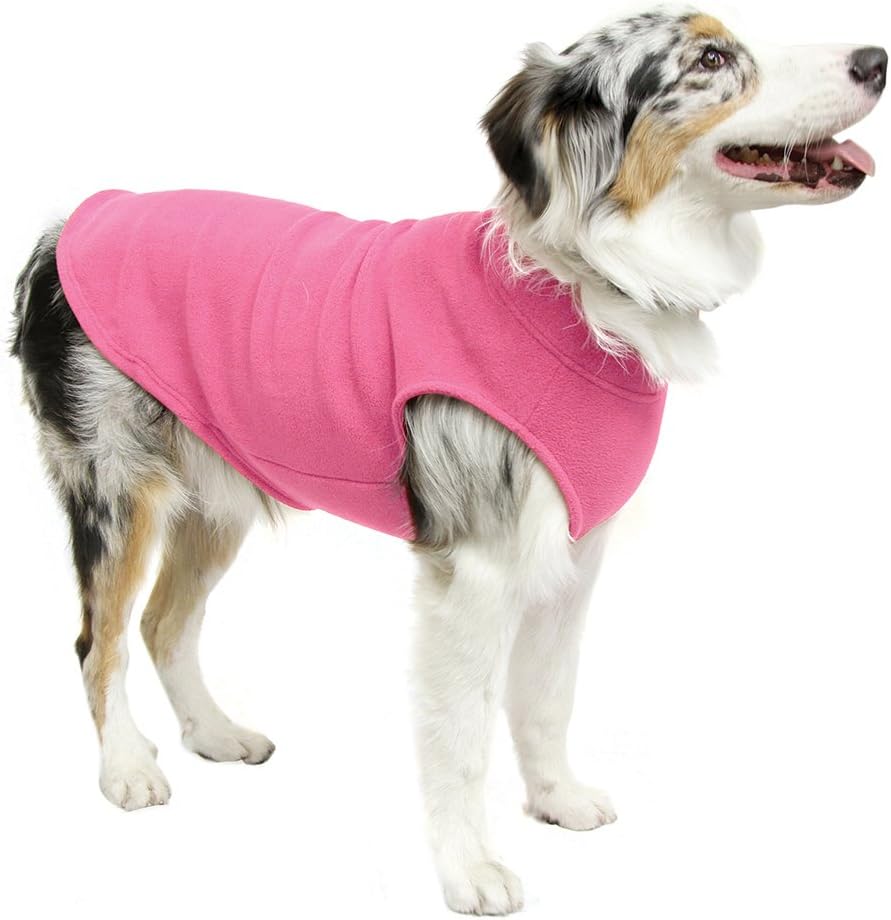Gooby Stretch-Fleece-Weste, Hundepullover – Rosa, Grösse 6XL – Warmer Pullover Fleece Hundejacke – W