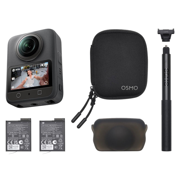 DJI Osmo 360 Essential Combo, 360 Kamera mit 1-Zoll 360° Aufnahmen, Natives 8K 360° Video, 1,2 m uns