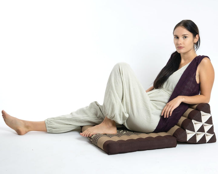 GURU SHOP Thaikissen, Dreieckskissen, Kapok, Tagesbett mit 1 Auflage - Braun, 30x50x75 cm, Asiatisch