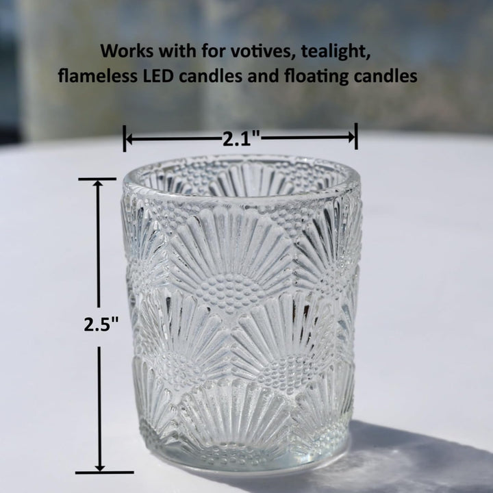 Ginkgo Biloba Teelichthalter Glas mit 12, Klare Teelichtgläser Vintage als Raumdekoration, Herbst Te