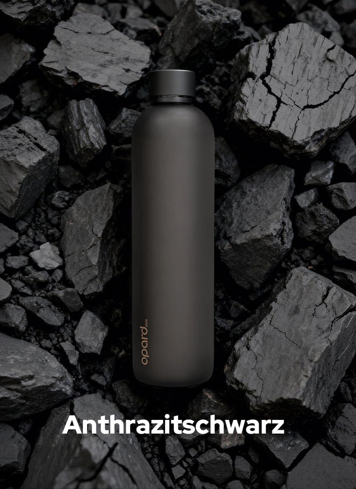 Opard Slim Trinkflasche 1l, Kohlensäure geeignet Wasserflasche, Water Bottle Spülmaschinenfest, BPA