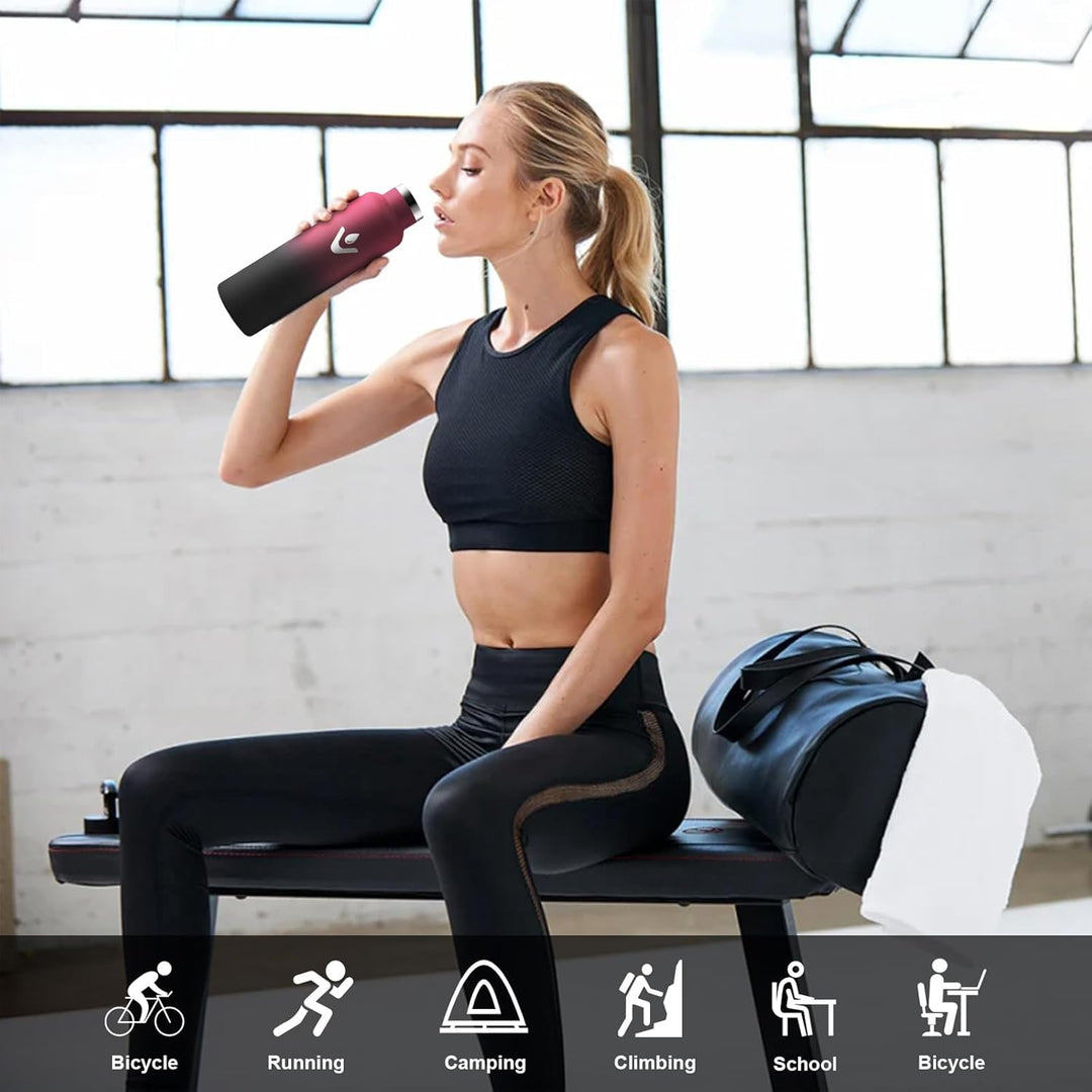 HoneyHolly Trinkflasche Edelstahl, 750 ML BPA-Frei, Thermosflasche, Auslaufsichere Isolierflasche Do